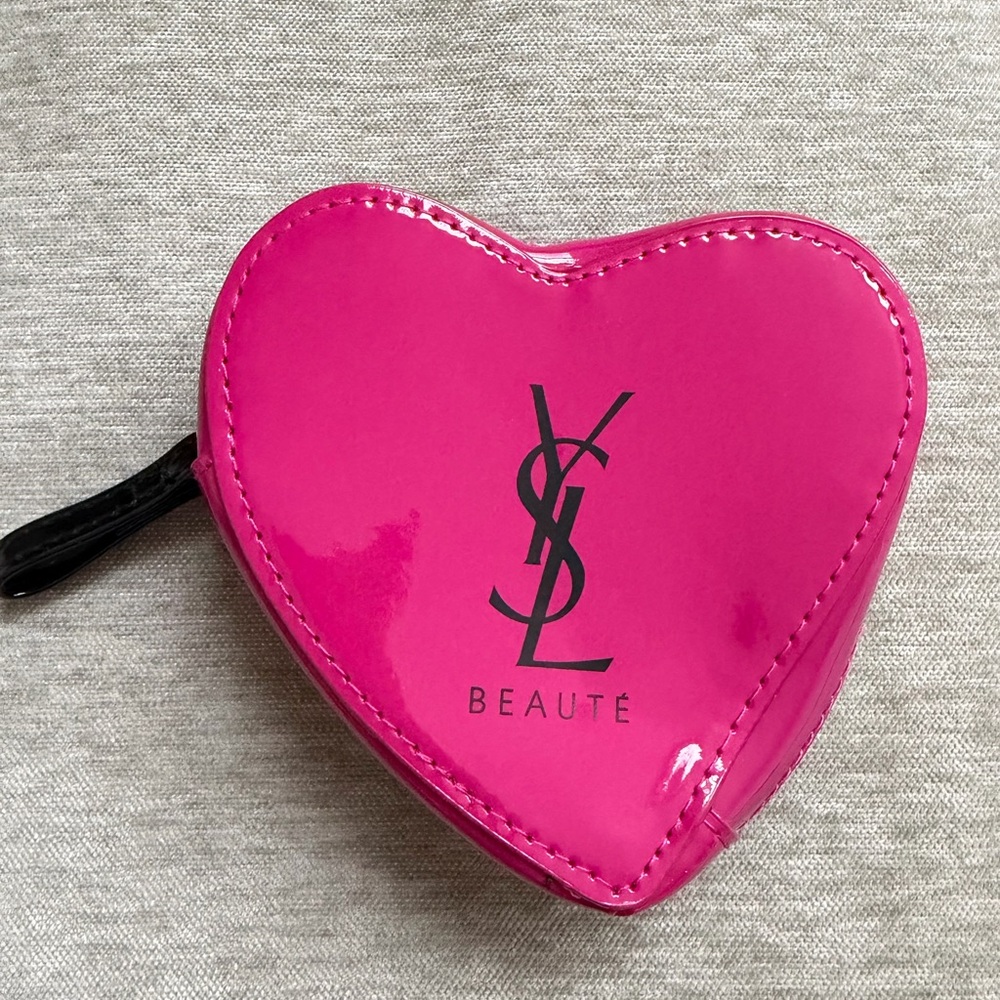 Yves Saint Laurent primer with Beauty Heart Hot Pink Cosmetic Case NEW